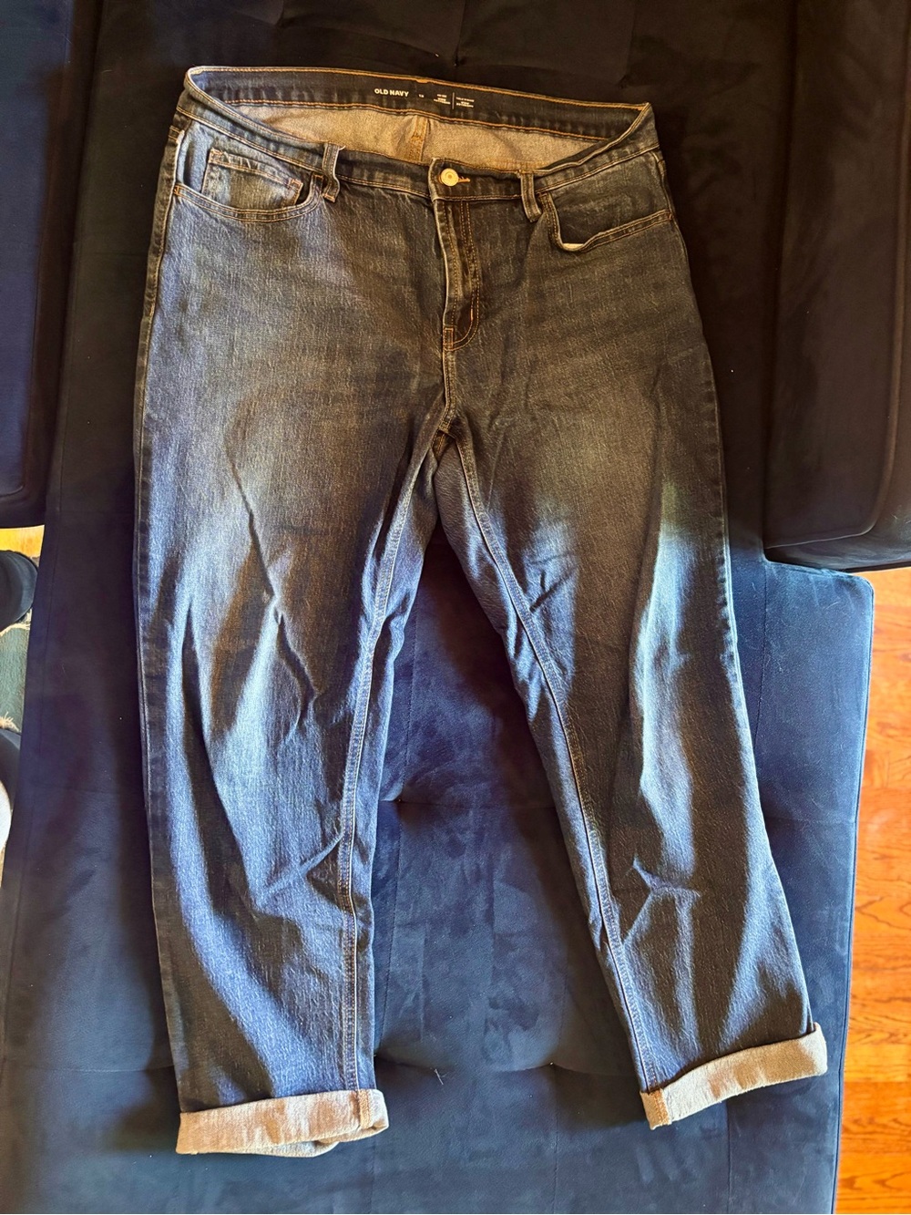 Old Navy Women's Dark Blue Boyfriend Jeans